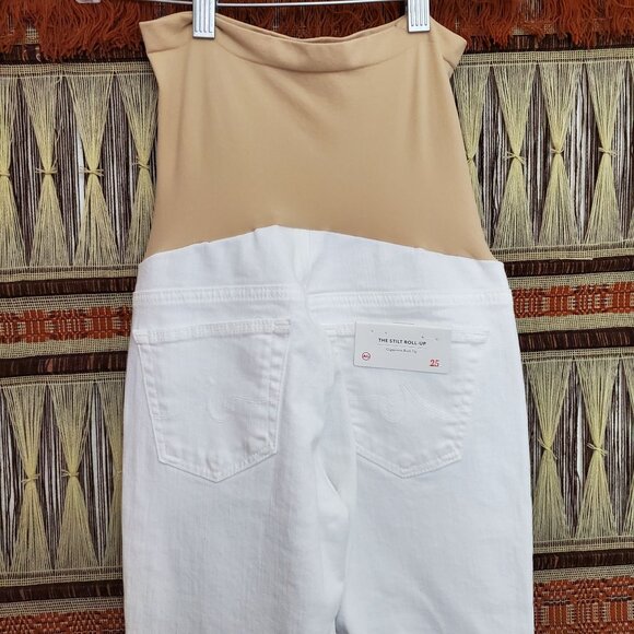 AG Adriano Goldschmied The Stilt Roll-Up Maternity capris, white - Picture 7 of 12